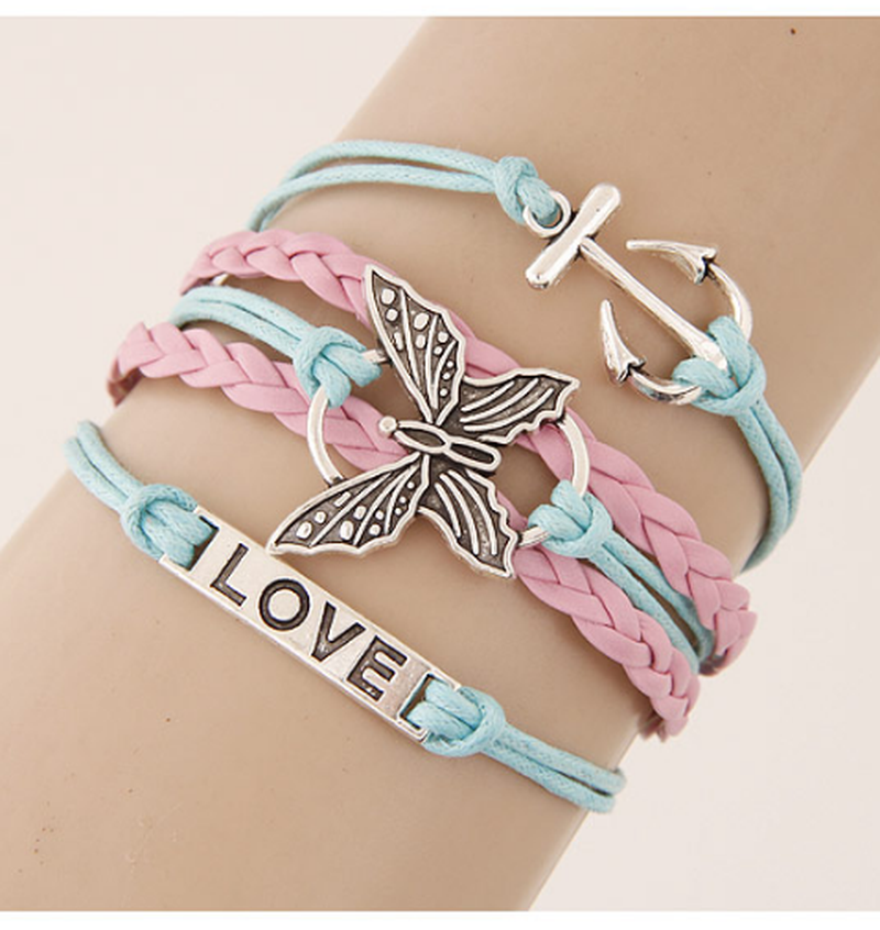 Butterfly Alloy Layered Bracelet - Unique Inspirations by Tracy and Anna