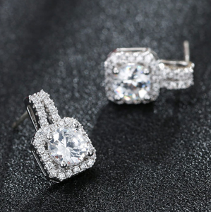 Square Artificial Diamond Earrings - Unique Inspirations by Tracy and Anna