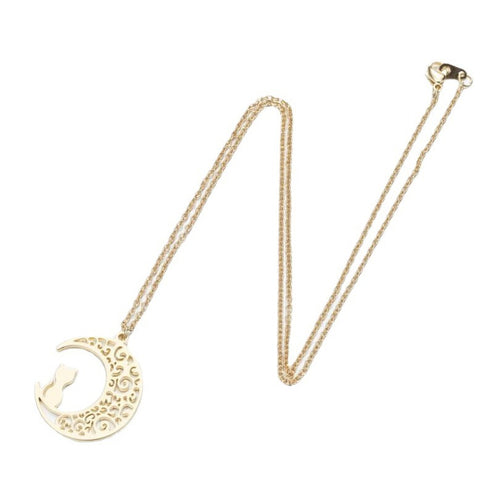 Cat & Moon Necklace - Unique Inspirations by Tracy and Anna