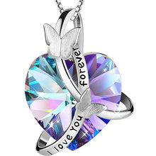 Load image into Gallery viewer, Butterfly and Heart Rhinestone Necklace - Unique Inspirations by Tracy and Anna