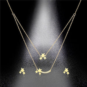 Double Star Necklace Earring Set - Unique Inspirations by Tracy and Anna