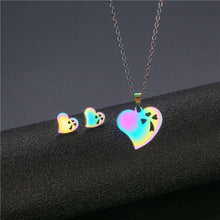 Load image into Gallery viewer, Oil Spill Heart and Star Necklace Sets - Unique Inspirations by Tracy and Anna