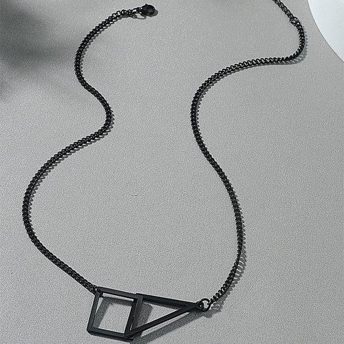 Geometric Body Round Triangle Square Combination Titanium Steel Necklace - Unique Inspirations by Tracy and Anna
