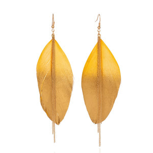 Bohemian Gradient Leaf Chain Alloy Earrings - Unique Inspirations by Tracy and Anna