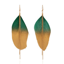 Load image into Gallery viewer, Bohemian Gradient Leaf Chain Alloy Earrings - Unique Inspirations by Tracy and Anna