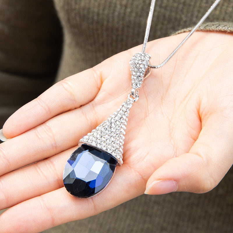 Fashion Water Drop Long Pendant Necklace - Unique Inspirations by Tracy and Anna