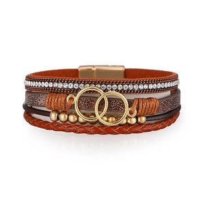 Handwoven Leather Magnetic Bracelet - Unique Inspirations by Tracy and Anna