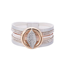 Load image into Gallery viewer, Bohemian Multilayer Hot Rhinestone Leaf Leather Bracelet - Unique Inspirations by Tracy and Anna