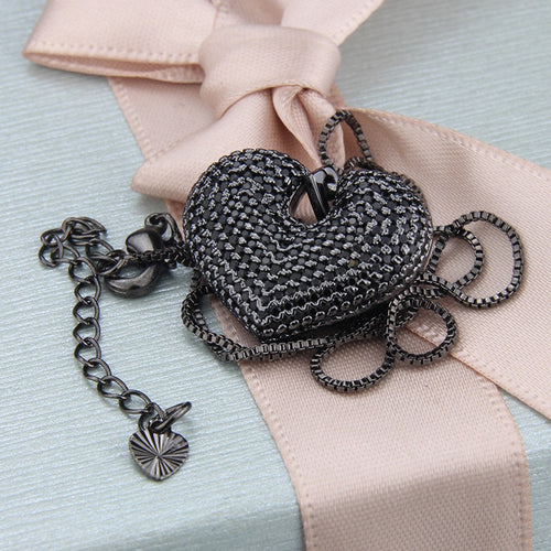 Black Rhinestone Heart Necklace - Unique Inspirations by Tracy and Anna