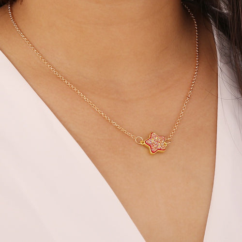 Candy Color Fluorescent Fivepointed Star Necklace - Unique Inspirations by Tracy and Anna