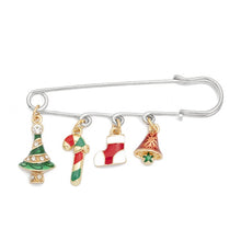 Load image into Gallery viewer, Christmas Safety Pin Brooch - Unique Inspirations by Tracy and Anna