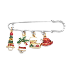 Christmas Safety Pin Brooch - Unique Inspirations by Tracy and Anna