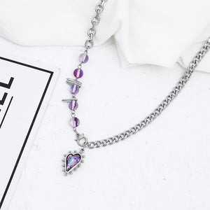 Titanium Steel Purple Heart Necklace - Unique Inspirations by Tracy and Anna