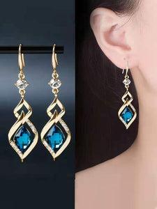 Rhombus Blue Crystal Earrings - Unique Inspirations by Tracy and Anna