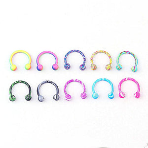 Water Pattern Paint Ball Cshaped Body Jewelry - Unique Inspirations by Tracy and Anna