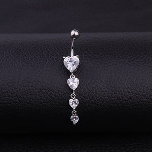 Heartshaped Zircon Pendant Tassel Umbilical Nail - Unique Inspirations by Tracy and Anna