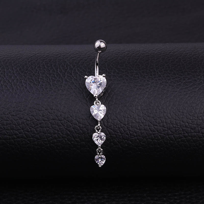 Heartshaped Zircon Pendant Tassel Umbilical Nail - Unique Inspirations by Tracy and Anna