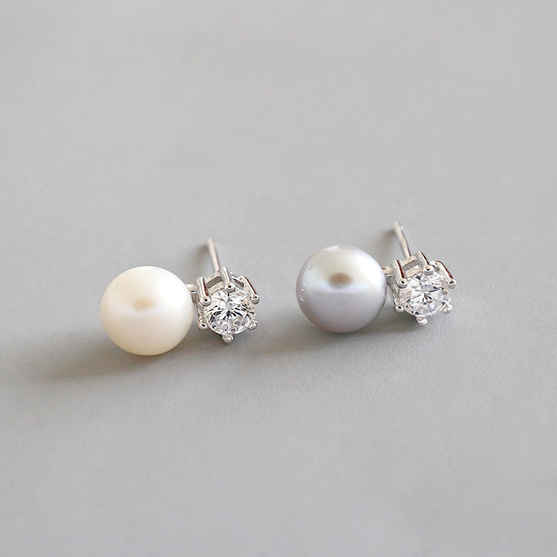 S925 Sterling Silver Simple Pearl Earrings - Unique Inspirations by Tracy and Anna