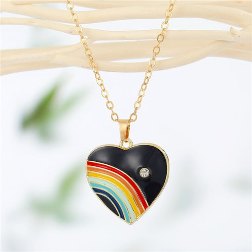 Pride Heart & Rhinestone Necklace - Unique Inspirations by Tracy and Anna