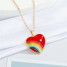 Load image into Gallery viewer, Pride Heart &amp; Rhinestone Necklace - Unique Inspirations by Tracy and Anna