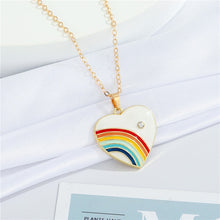 Load image into Gallery viewer, Pride Heart &amp; Rhinestone Necklace - Unique Inspirations by Tracy and Anna