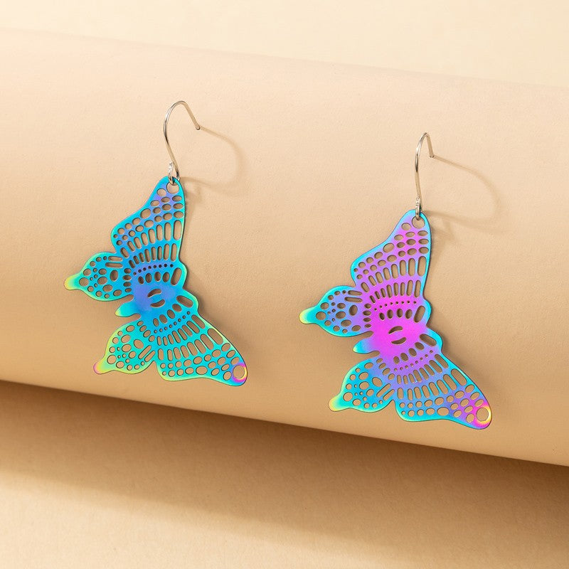 Rainbow Metal Butterfly Earrings - Unique Inspirations by Tracy and Anna