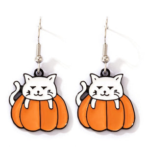 Kitten in A Pumpkin Earrings - Unique Inspirations by Tracy and Anna