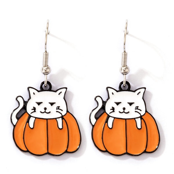 Kitten in A Pumpkin Earrings - Unique Inspirations by Tracy and Anna