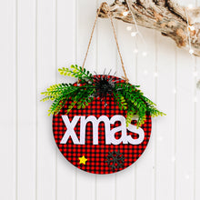 Load image into Gallery viewer, Plaid Cloth Wooden Doorplate Christmas Decoration - Unique Inspirations by Tracy and Anna