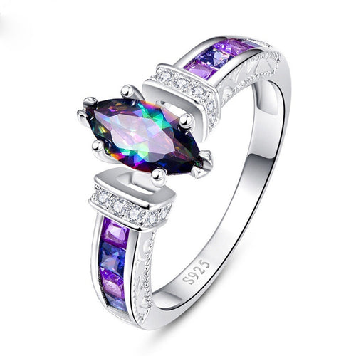 Rainbow Colored Gem Ring - Unique Inspirations by Tracy and Anna