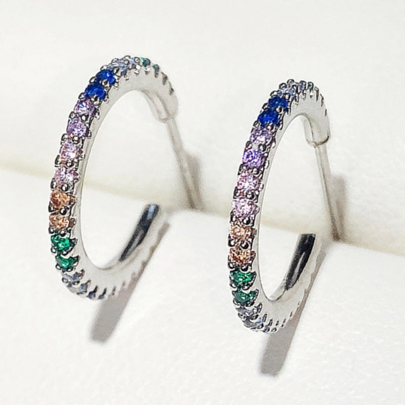 C-Shaped Rainbow Post Earrings - Unique Inspirations by Tracy and Anna