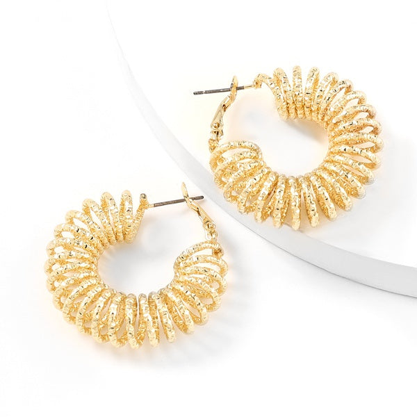 Springshaped Round Alloy Earrings - Unique Inspirations by Tracy and Anna