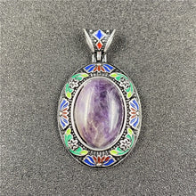 Load image into Gallery viewer, Ethnic Style Alloy Oval Cloisonne Multicolor Gemstone Necklace - Unique Inspirations by Tracy and Anna