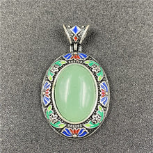 Load image into Gallery viewer, Ethnic Style Alloy Oval Cloisonne Multicolor Gemstone Necklace - Unique Inspirations by Tracy and Anna
