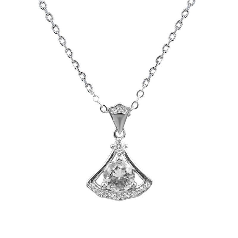 Collarbone Chain Rhinestone Fan Necklace - Unique Inspirations by Tracy and Anna