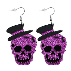 Purple Glitter Skull Earrings - Unique Inspirations by Tracy and Anna