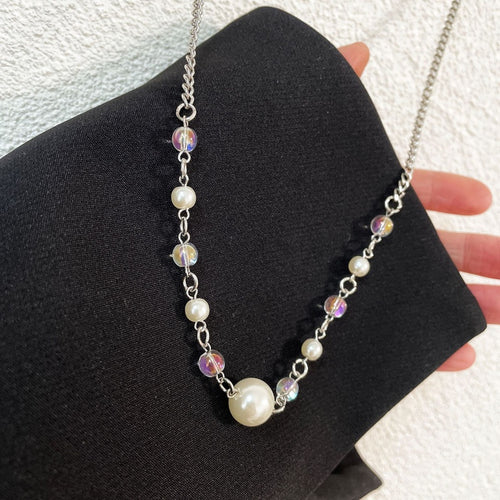 Glass Bead and Pearl Necklace - Unique Inspirations by Tracy and Anna