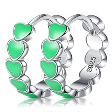 Load image into Gallery viewer, Pure Silver Heart Colored Oil Drop S925 Earrings - Unique Inspirations by Tracy and Anna