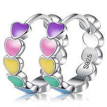 Load image into Gallery viewer, Pure Silver Heart Colored Oil Drop S925 Earrings - Unique Inspirations by Tracy and Anna