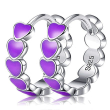 Load image into Gallery viewer, Pure Silver Heart Colored Oil Drop S925 Earrings - Unique Inspirations by Tracy and Anna