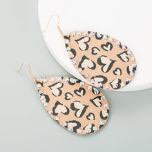 Load image into Gallery viewer, Leather and Rhinestone Teardrop Earrings - Unique Inspirations by Tracy and Anna