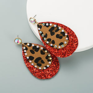Leather Leopard Sequin Earrings - Unique Inspirations by Tracy and Anna