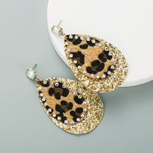 Load image into Gallery viewer, Leather Leopard Sequin Earrings - Unique Inspirations by Tracy and Anna