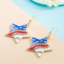 Load image into Gallery viewer, Oil Drop Patriotic Earrings - Unique Inspirations by Tracy and Anna