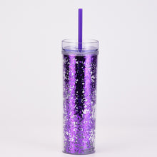 Load image into Gallery viewer, Transparent Sequin Plastic 17 oz Tumbler - Unique Inspirations by Tracy and Anna