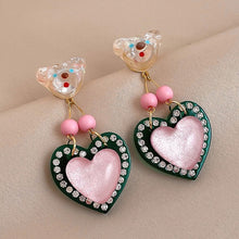 Load image into Gallery viewer, Teddy Bear Heart Earrings - Unique Inspirations by Tracy and Anna
