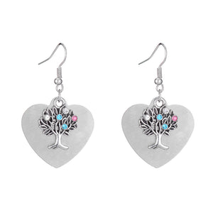 Silver Heart and Tree of Life Earrings - Unique Inspirations by Tracy and Anna