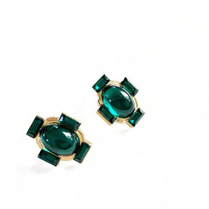 S925 Green Resin Post Earrings - Unique Inspirations by Tracy and Anna