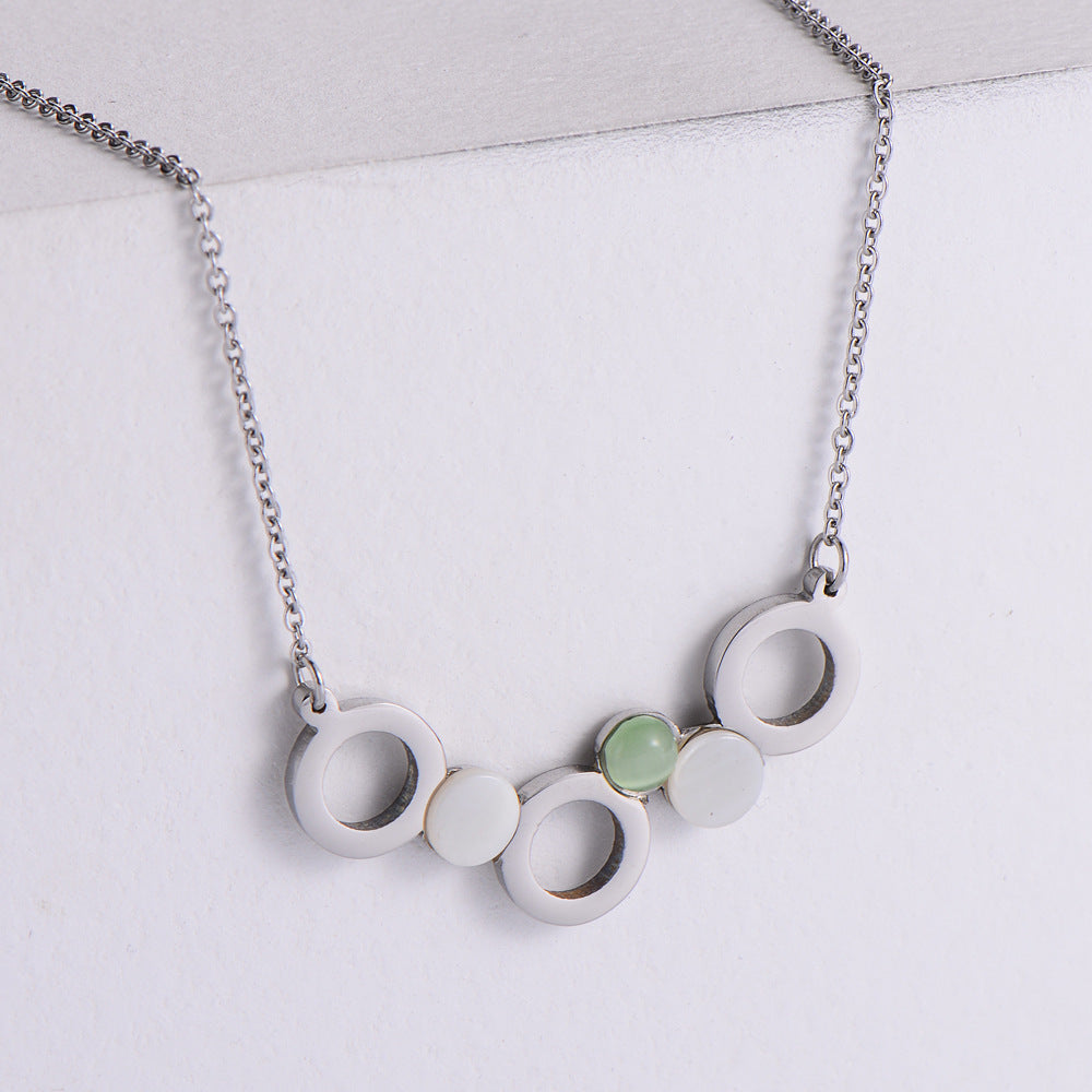 Cat Eye, Stone and Circle Necklace - Unique Inspirations by Tracy and Anna