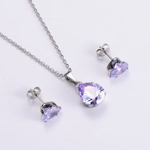 Teardrop Shape Necklace and Earring Set - Unique Inspirations by Tracy and Anna